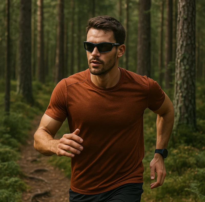 springer trail med löparglasögonen på