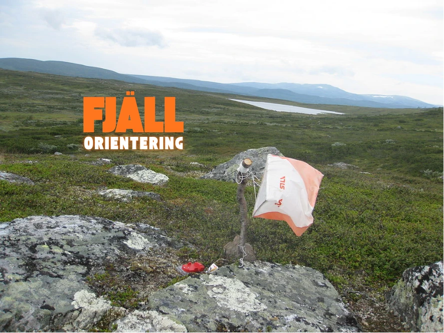 ett foto taget vid fjällorientering i bruksvallarna, härjedalen, 2013. på bilden syns en kontroll mitt uppe på kalfjället